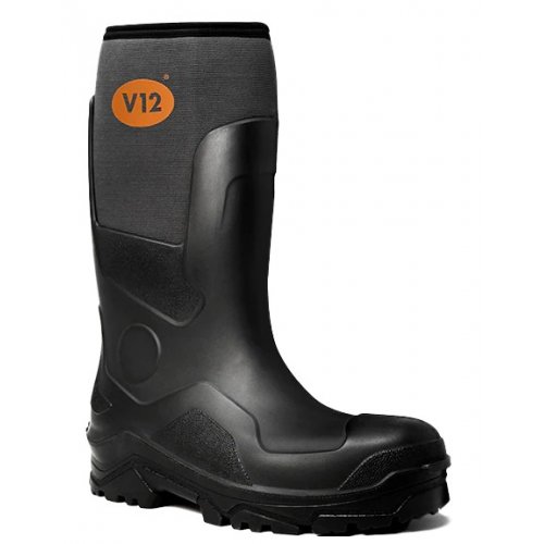 V12 V2115 Groundworker Black Safety Wellingtons