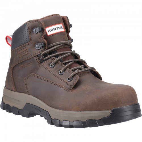 Hunter Lightning Waterproof Safety Boots Brown