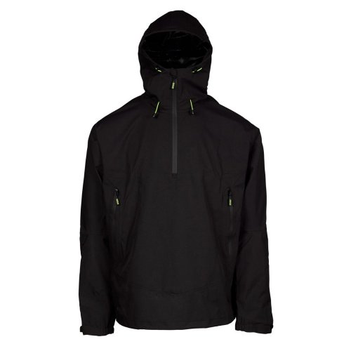 Apache White Rock 1/4 Zip Black Rain Jacket Lightweight