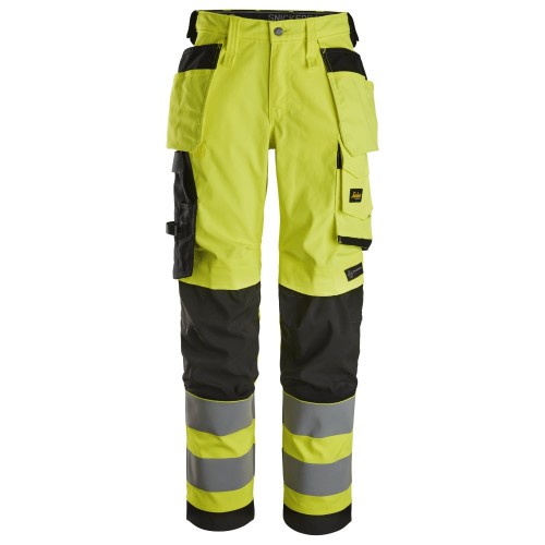 Snickers 6743 Hi-Vis Class 2 Women's Stretch Trousers Holster Pockets