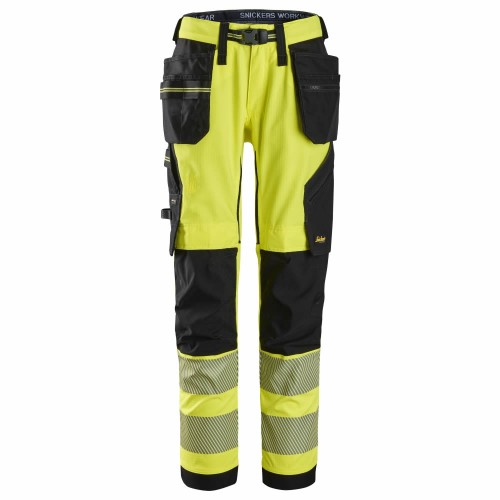 Snickers 6943 Hi-Vis Class 2 Stretch Work Trousers Holster Pockets