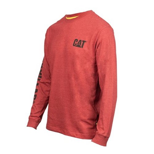 CAT 1510034 Trademark Banner LS T-Shirt Brick