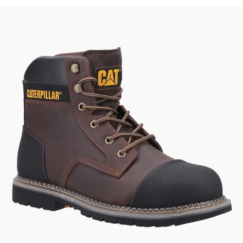 CAT Powerplant GYW Steel Toe Cap S3 Safety Boots Brown