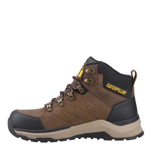 CAT Inductor Leather Safety Boots Metal Free ESD Brown