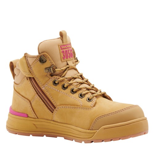 Hard Yakka 3056 PR 130MM Side Zip Womens Wheat Safety Boots