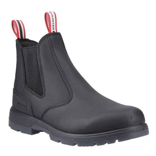 Hunters Drift Black Leather Occupational Dealer Boots Slip Non Safety