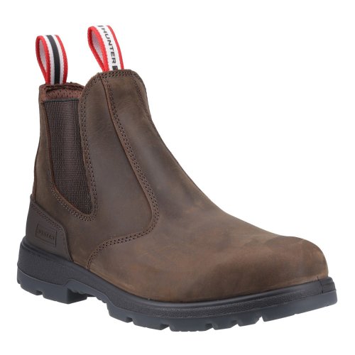 Hunters Drift Brown Leather Occupational Slip On Non Safety Dealer Boots