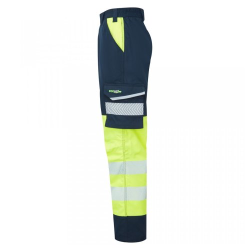 Leo Workwear Winswell Women's Stretch Cargo Trousers Hi-Vis Yellow / Navy