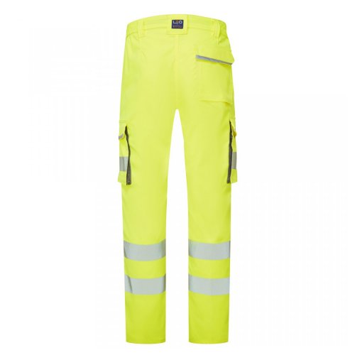 Leo Workwear Winsford Stretch Cargo Trousers Hi-Vis Yellow