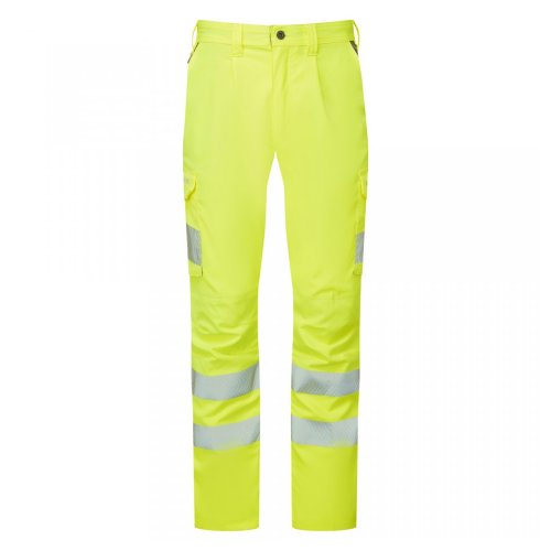 Leo Workwear Winsford Stretch Cargo Trousers Hi-Vis Yellow