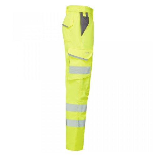 Leo Workwear Winsford Stretch Cargo Trousers Hi-Vis Yellow