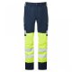 Leo Workwear Winsford Stretch Cargo Trousers Hi-Vis Yellow / Navy