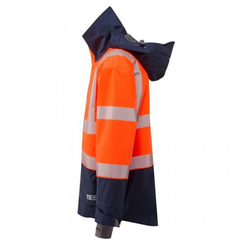 Leo Workwear Dartmoor Class 2 Jacket Hi-Vis Orange / Navy 