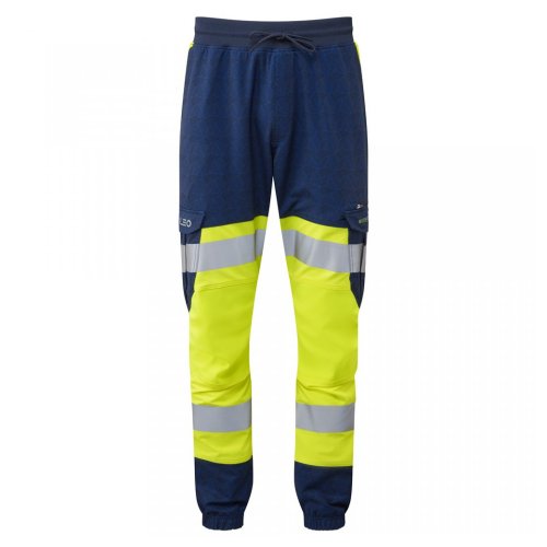 Leo Workwear Hawkridge Class 1 Stretch Trousers Hi-Vis Yellow / Navy