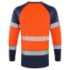 Leo Workwear Ruda Class 2 Long-Sleeved T-Shirt Hi-Vis Orange / Navy