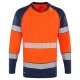 Leo Workwear Ruda Class 2 Long-Sleeved T-Shirt Hi-Vis Orange / Navy