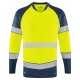 Leo Workwear Ruda Class 2 Long-Sleeved T-Shirt Hi-Vis Yellow / Navy