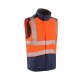 Leo Workwear Halsinger Hi Vis Orange/Navy Class 1 Bodywarmer