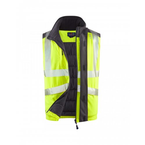 Leo Workwear Halsinger Hi Vis Yellow Class 2 Bodywarmer