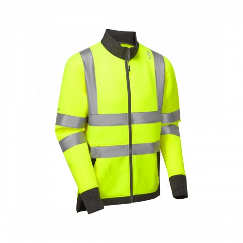 Leo Workwear Arganite EcoViz Air Layer Full Zip Sweatshirt Yellow