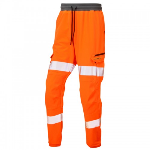 Leo Workwear Hawkridge Orange Hi Vis Jogging Trouser