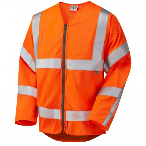 Leo Workwear Huish Orange Sleeved Zip Waistcoat