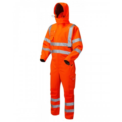 Leo Workwear Watertown Hi-Vis Orange Coveralls