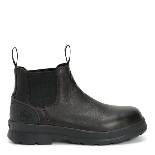 Muck Chore Farm Black Leather Chelsea Boots