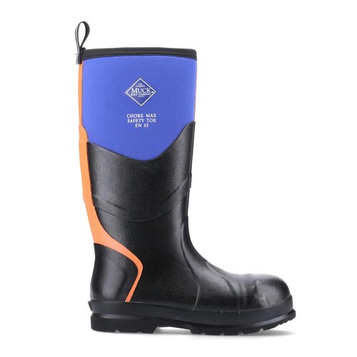 Muck Chore Max Steel Toe Blue / Orange Safety Wellingtons