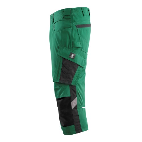 Mascot Safe Unique Altona 3/4 Length Pants With Kneepad Pockets - Green/black