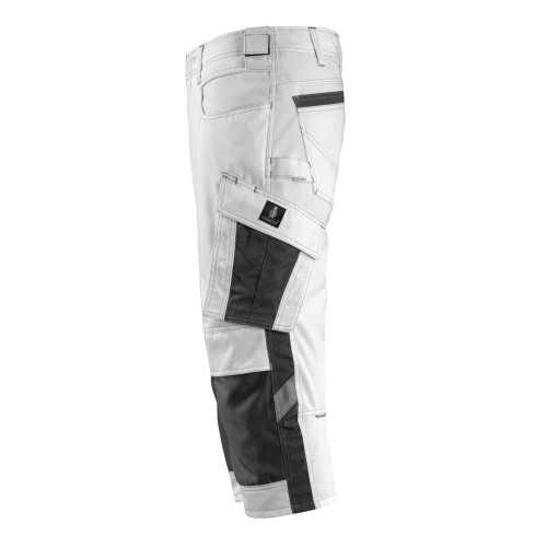 Mascot Safe Unique Altona 3/4 Length Pants With Kneepad Pockets - White/dark Anthracite