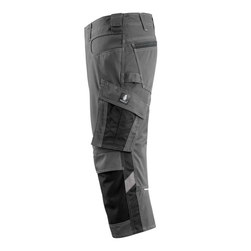 Mascot Safe Unique Altona 3/4 Length Pants With Kneepad Pockets - Dark Anthracite/black