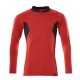 Mascot Accelerate 18081 Polo Shirt Long-sleeved Traffic Red Flecked Black