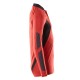Mascot Accelerate 18081 Polo Shirt Long-sleeved Traffic Red Flecked Black