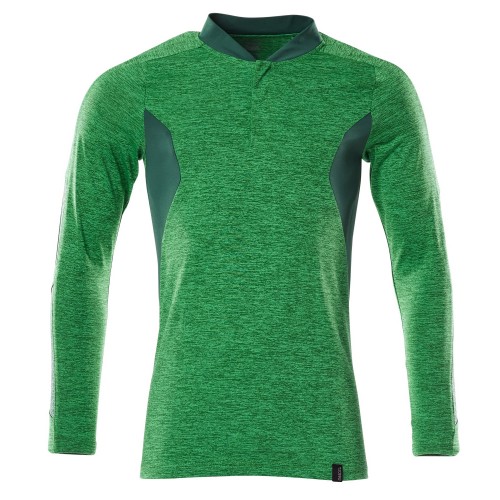 Mascot Accelerate 18081 Polo Shirt Long-sleeved Grass Green Flecked Green
