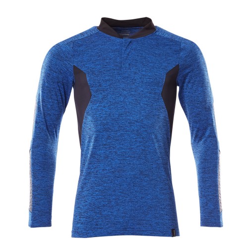Mascot Accelerate 18081 Polo Shirt Long-sleeved Azure Blue Flecked Dark Navy