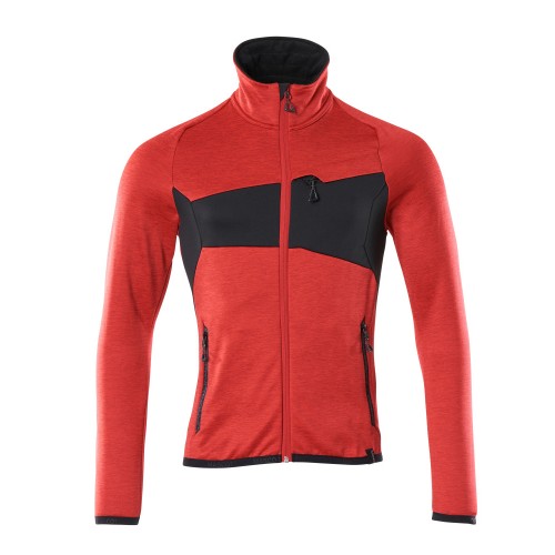 Mascot Accelerate 18103 Fleece Jumper With Zipper Traffic Red Black