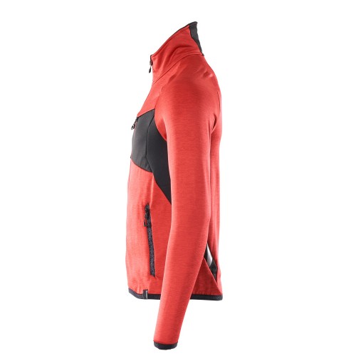 Mascot Accelerate 18103 Fleece Jumper With Zipper Traffic Red Black