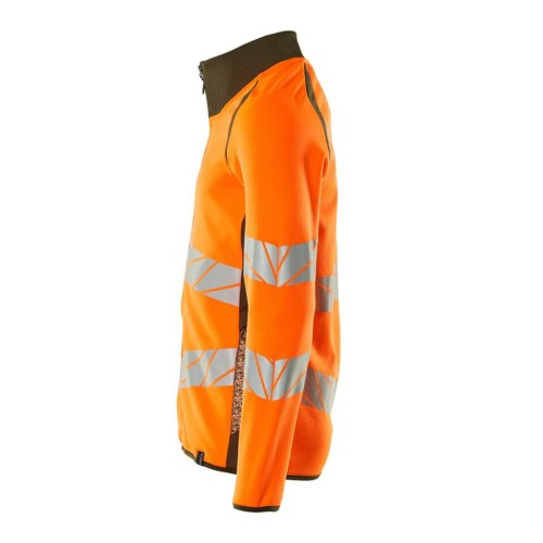 Mascot Accelerate 19184 Sweatshirt With Zipper Hi-Vis Orange Moss Green