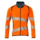 Mascot Accelerate 19184 Sweatshirt With Zipper Hi-Vis Orange Dark Petroleum