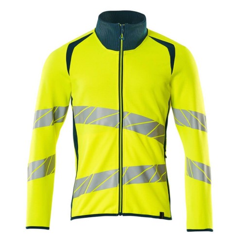 Mascot Accelerate 19184 Sweatshirt With Zipper Hi-Vis Yellow Dark Petroleum