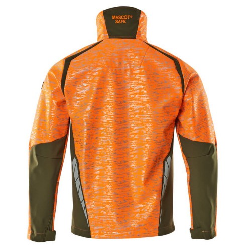 Mascot Accelerate 19202 Softshell Jacket Hi-Vis Orange Moss Green