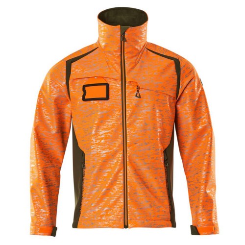 Mascot Accelerate 19202 Softshell Jacket Hi-Vis Orange Moss Green
