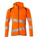 Mascot Accelerate 19284 Hoodie With Zipper Hi-Vis Orange Black