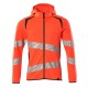 Mascot Accelerate 19284 Hoodie With Zipper Hi-Vis Red Dark Anthracite