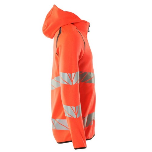 Mascot Accelerate 19284 Hoodie With Zipper Hi-Vis Red Dark Anthracite