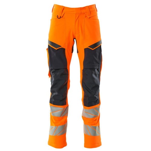Mascot Accelerate 19479 Trousers with Kneepad Pockets Hi-Vis Orange Dark Navy