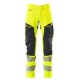 Mascot Accelerate 19479 Trousers with Kneepad Pockets Hi-Vis Yellow Dark Navy