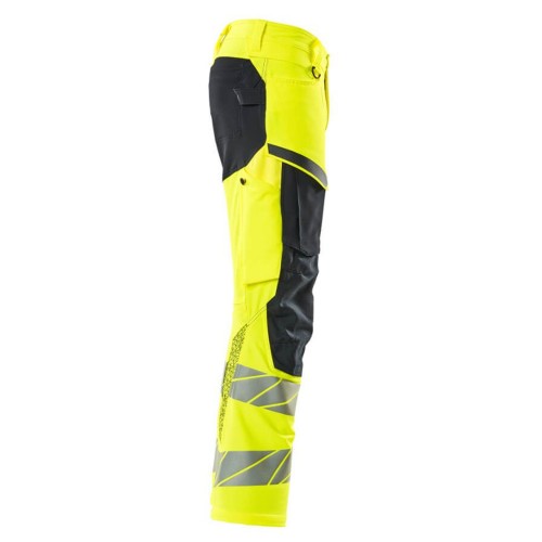 Mascot Accelerate 19479 Trousers with Kneepad Pockets Hi-Vis Yellow Dark Navy