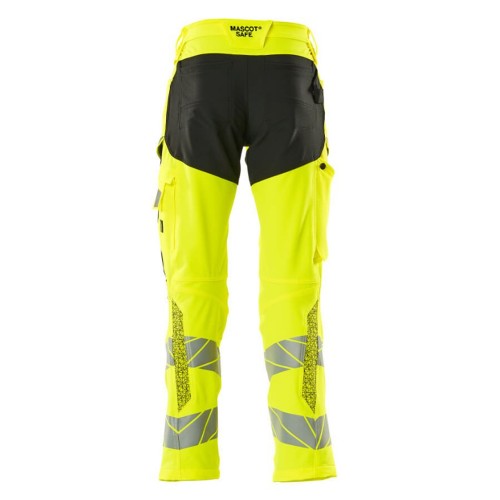 Mascot Accelerate 19479 Trousers with Kneepad Pockets Hi-Vis Yellow Black